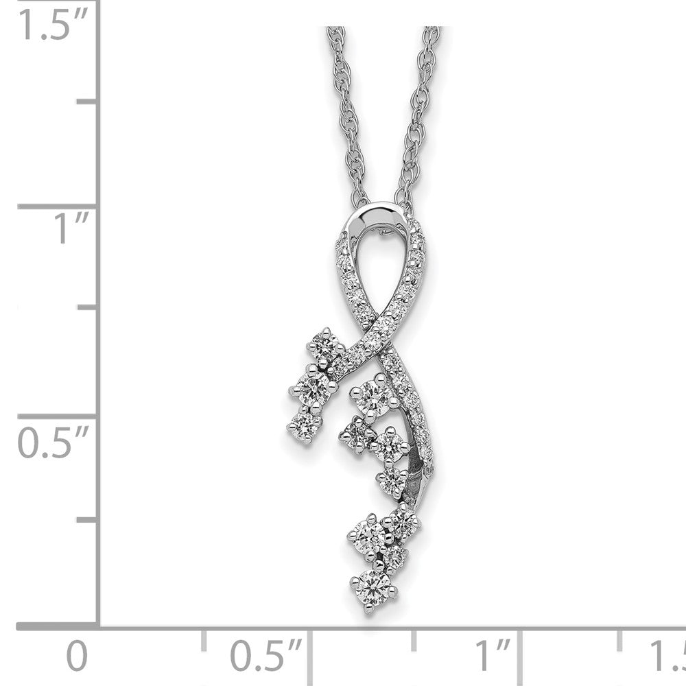14K Weißgold Fantasie Florina Echt Diamant Kette Anhänger Halskette