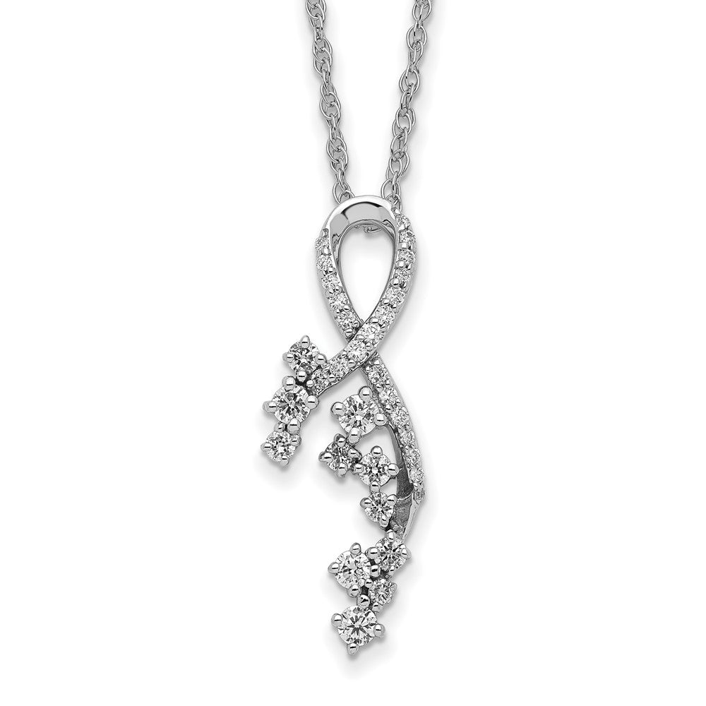 14K Weißgold Fantasie Florina Echt Diamant Kette Anhänger Halskette
