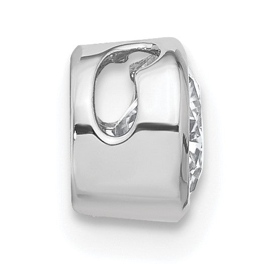 14K Weißgold Anhänger mit 0,5 ct. im Rund-Bezel-Design, im Labor gezüchteter Diamant, VS/SI+ G+, zum Aufgleiten auf die Kette