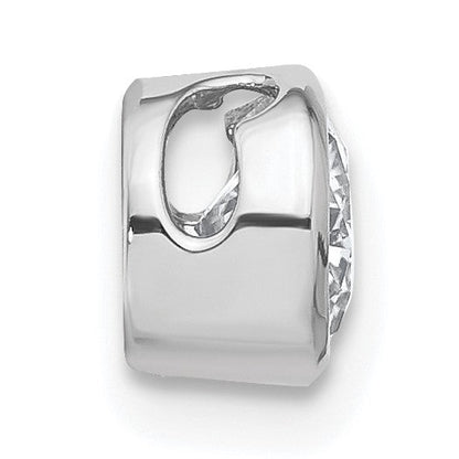 14K Weißgold Anhänger mit 0,5 ct. im Rund-Bezel-Design, im Labor gezüchteter Diamant, VS/SI+ G+, zum Aufgleiten auf die Kette