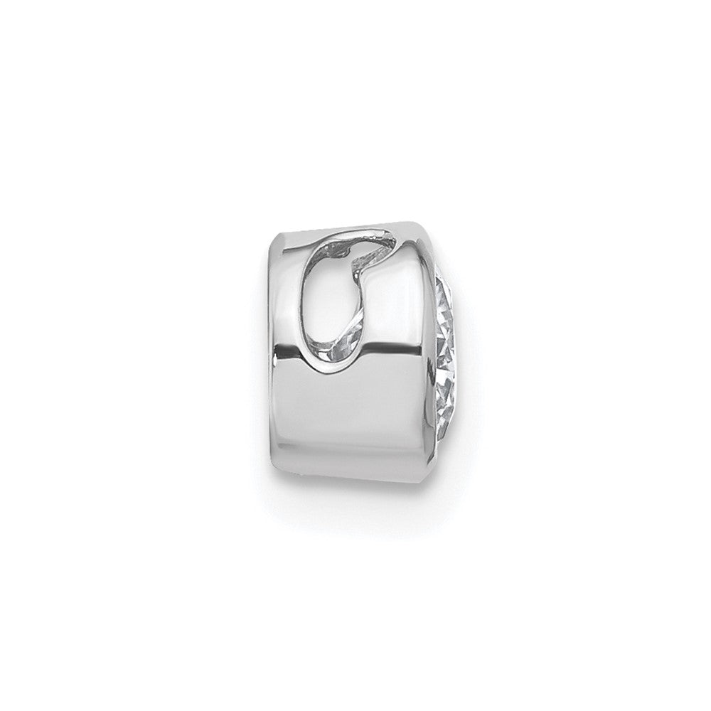 14K Weißgold Anhänger mit 0,5 ct. im Rund-Bezel-Design, im Labor gezüchteter Diamant, VS/SI+ G+, zum Aufgleiten auf die Kette