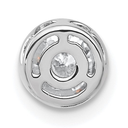 14K Weißgold Anhänger mit 0,5 ct. im Rund-Bezel-Design, im Labor gezüchteter Diamant, VS/SI+ G+, zum Aufgleiten auf die Kette