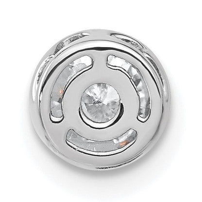 14K Weißgold Anhänger mit 0,5 ct. im Rund-Bezel-Design, im Labor gezüchteter Diamant, VS/SI+ G+, zum Aufgleiten auf die Kette