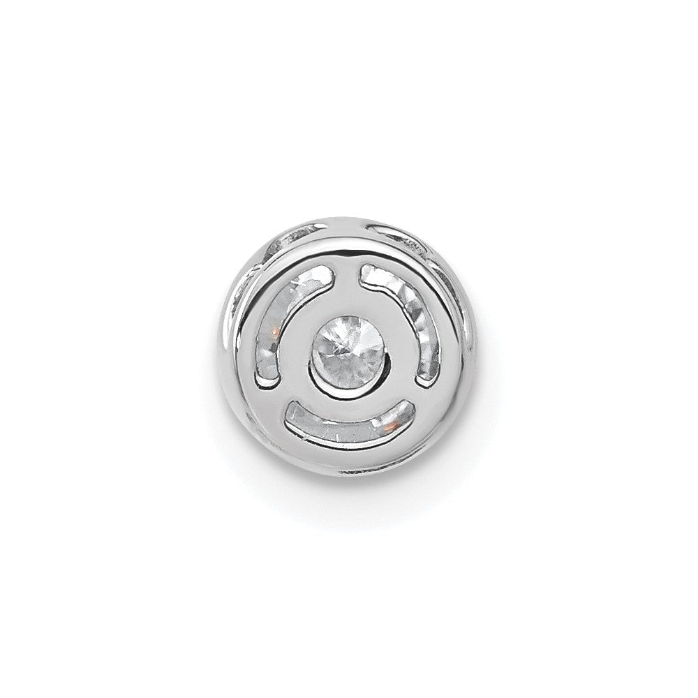 14K Weißgold Anhänger mit 0,5 ct. im Rund-Bezel-Design, im Labor gezüchteter Diamant, VS/SI+ G+, zum Aufgleiten auf die Kette