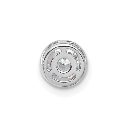 14K Weißgold Anhänger mit 0,5 ct. im Rund-Bezel-Design, im Labor gezüchteter Diamant, VS/SI+ G+, zum Aufgleiten auf die Kette
