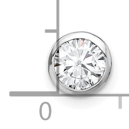 14K Weißgold Anhänger mit 0,5 ct. im Rund-Bezel-Design, im Labor gezüchteter Diamant, VS/SI+ G+, zum Aufgleiten auf die Kette