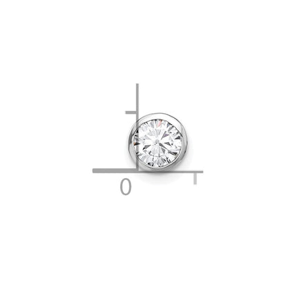 14K Weißgold Anhänger mit 0,5 ct. im Rund-Bezel-Design, im Labor gezüchteter Diamant, VS/SI+ G+, zum Aufgleiten auf die Kette