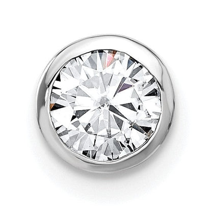 14K Weißgold Anhänger mit 0,5 ct. im Rund-Bezel-Design, im Labor gezüchteter Diamant, VS/SI+ G+, zum Aufgleiten auf die Kette