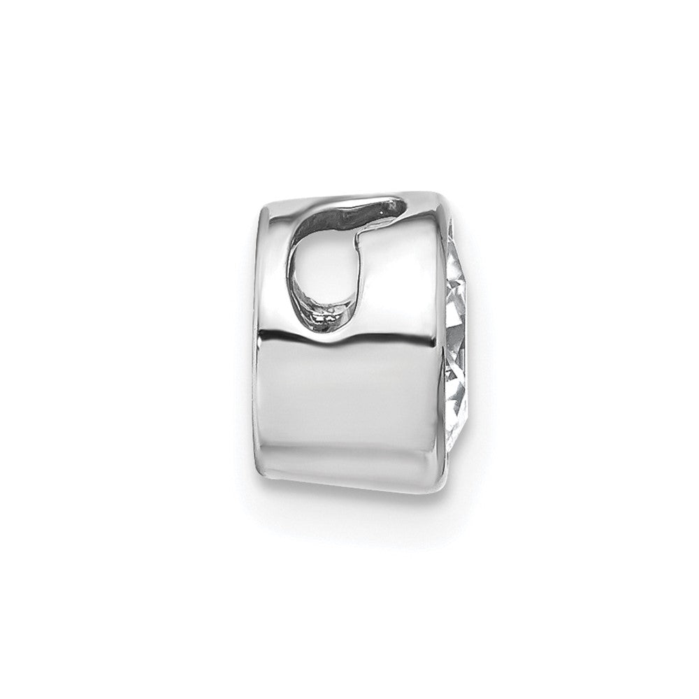 14K Weißgold Gleitanhänger mit Kettenöse, 1 ct. im Labor gezüchteter Diamant, Rund im Cabochonfassung, VS/SI+ G+