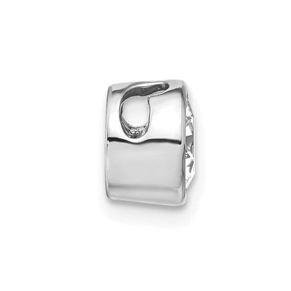 14K Weißgold Gleitanhänger mit Kettenöse, 1 ct. im Labor gezüchteter Diamant, Rund im Cabochonfassung, VS/SI+ G+