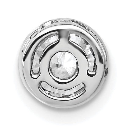 14K Weißgold Gleitanhänger mit Kettenöse, 1 ct. im Labor gezüchteter Diamant, Rund im Cabochonfassung, VS/SI+ G+