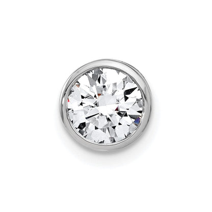 14K Weißgold Gleitanhänger mit Kettenöse, 1 ct. im Labor gezüchteter Diamant, Rund im Cabochonfassung, VS/SI+ G+