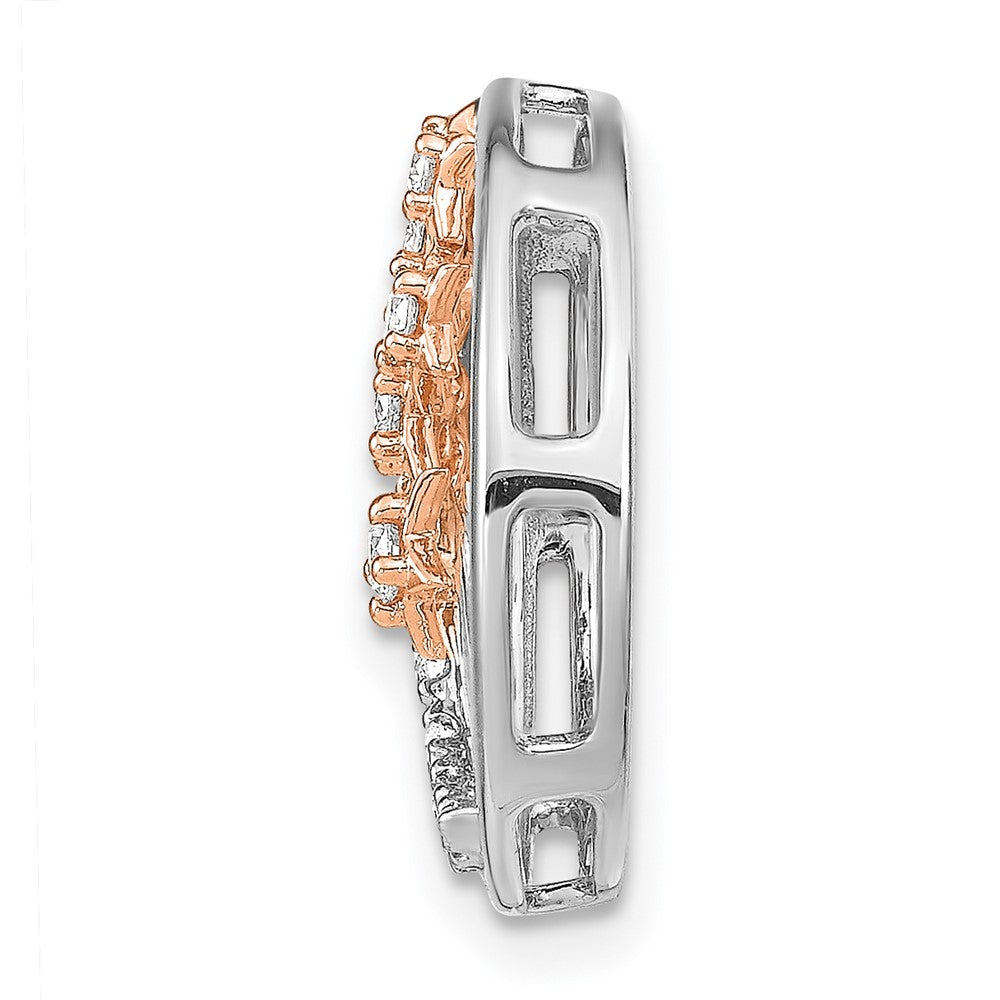 14K Bicolor Gold Mond und Sterne Kreis Echt Diamant Kette Anhänger