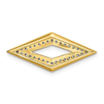 14K Gelbgold Poliert Fantasie Echt Diamant 18 Zoll Halskette