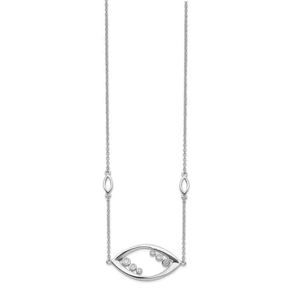 14K Weißgold Fantasie Echt Diamant 18 Zoll Halskette