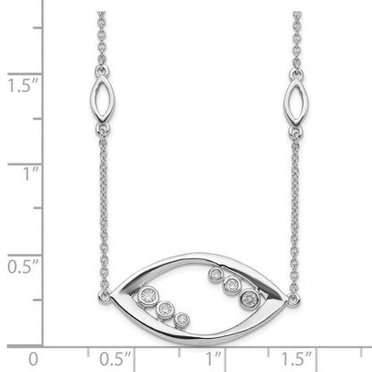14K Weißgold Fantasie Echt Diamant 18 Zoll Halskette