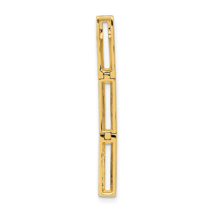 14K Gelbgold Polierter Rechteckglied-Anhänger mit echtem Diamant zum Aufschieben auf Ketten