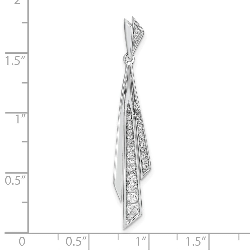 14K Weißgold Fancy Anhänger mit echtem Diamant