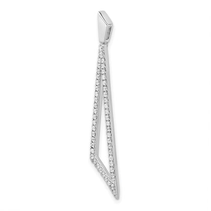 Echtdiamant-Dreiecksanhänger aus 14K Weißgold