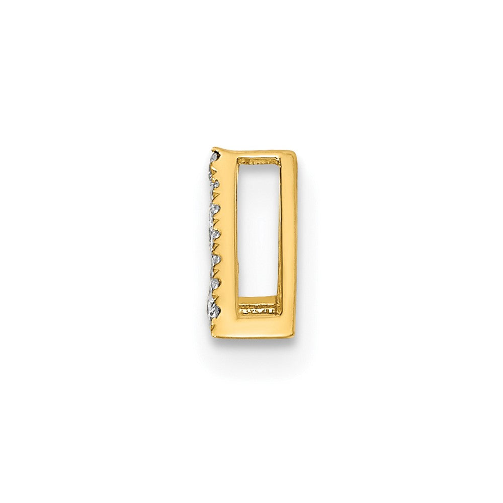 14K Gelbgold Poliert Echt Diamant Dreieck Kette Anhänger