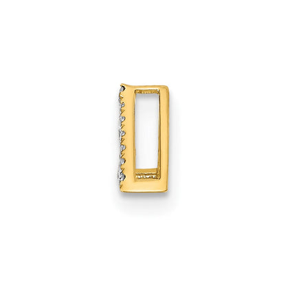 14K Gelbgold Poliert Echt Diamant Dreieck Kette Anhänger