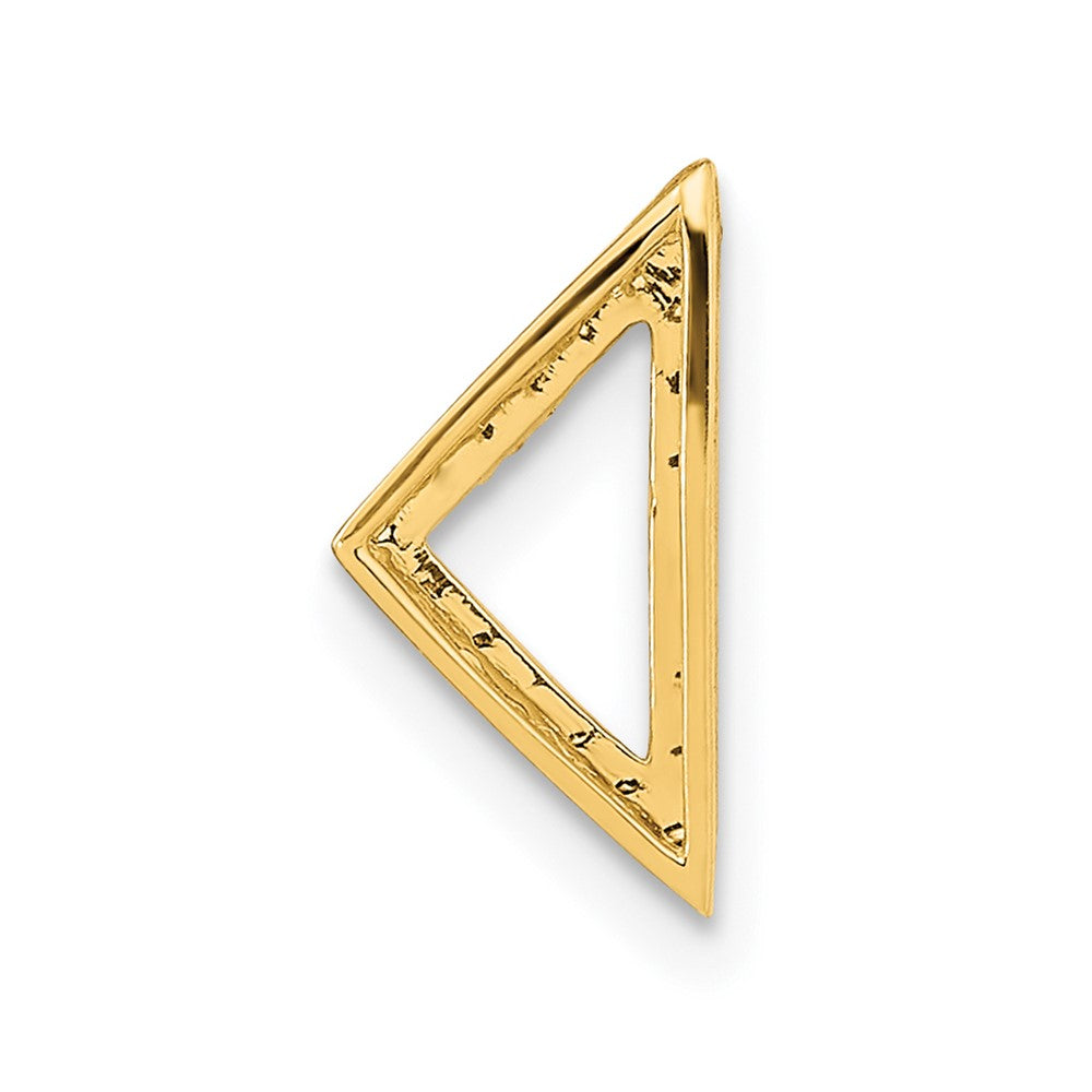 14K Gelbgold Poliert Echt Diamant Dreieck Kette Anhänger