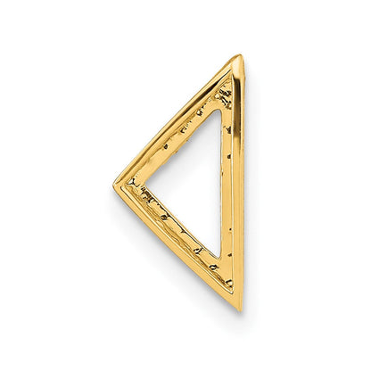 14K Gelbgold Poliert Echt Diamant Dreieck Kette Anhänger
