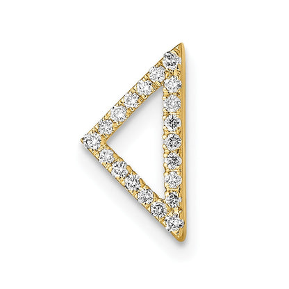 14K Gelbgold Poliert Echt Diamant Dreieck Kette Anhänger