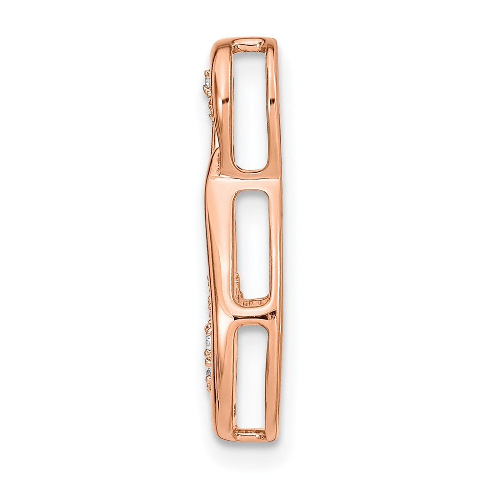 14K Roségold 0,125 ct. Laborgezüchteter Diamant VS/SI+ G+ Doppeltropfen-Ketten-Gleitanhänger