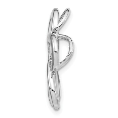 14K Weißgold Poliert Echt Diamant Blume Kette Anhänger