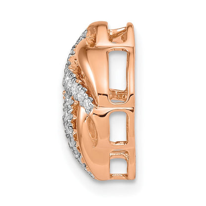 14K Roségold Poliert Echt Diamant Liebe Knoten Kette Anhänger