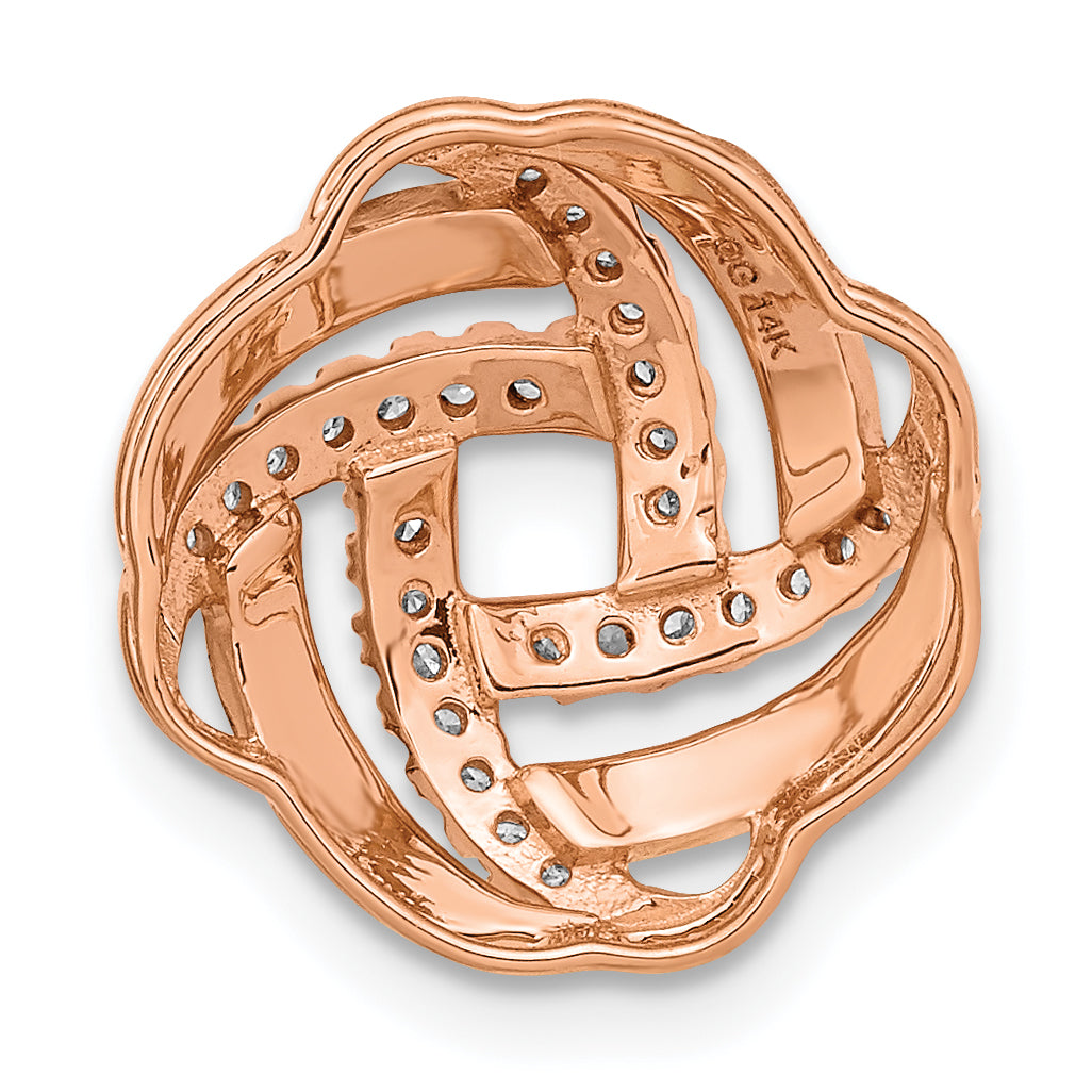 14K Roségold Im Labor Gezüchtet Vs/si+ G+ Diamant Liebe Knoten Kette Anhänger