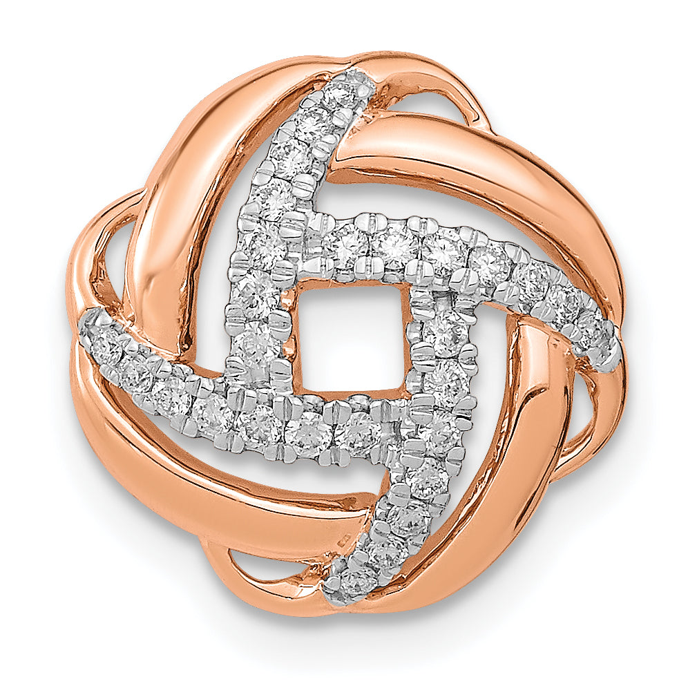 14K Roségold Im Labor Gezüchtet Vs/si+ G+ Diamant Liebe Knoten Kette Anhänger