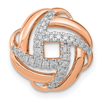 14K Roségold Im Labor Gezüchtet Vs/si+ G+ Diamant Liebe Knoten Kette Anhänger
