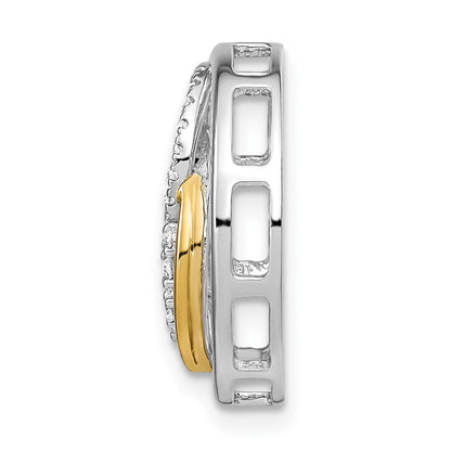 14k Two-tone Two Tone 0,2 ct. Lab Grown Diamant VS/SI+ G+ Circle Cluster Chain Slide Pendant