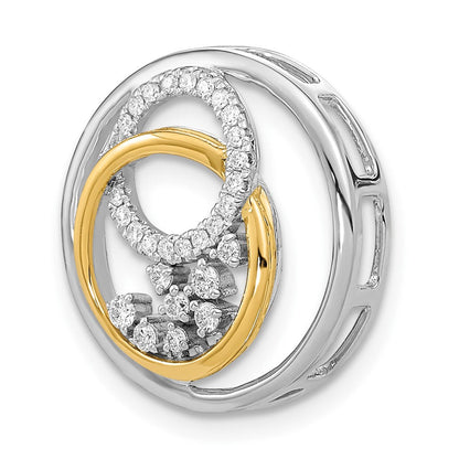 14k Two-tone Two Tone 0,2 ct. Lab Grown Diamant VS/SI+ G+ Circle Cluster Chain Slide Pendant