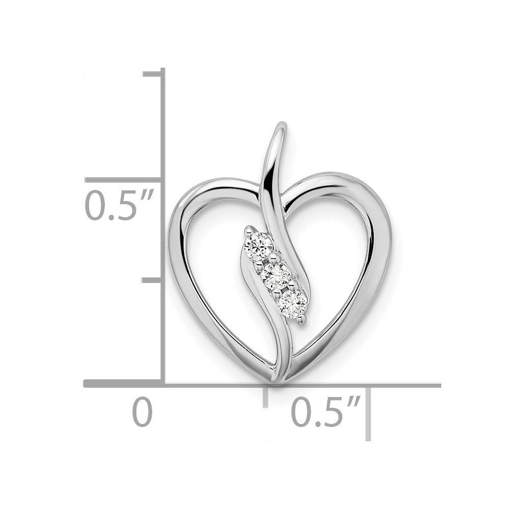 14K Weißgold Offener-Herz-Anhänger mit 0,10 ct. Labor-gezüchteten Diamanten VS/SI+ G+