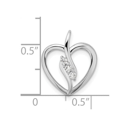 14K Weißgold Offener-Herz-Anhänger mit 0,10 ct. Labor-gezüchteten Diamanten VS/SI+ G+