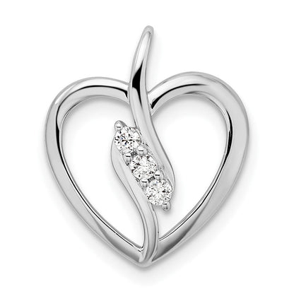 14K Weißgold Offener-Herz-Anhänger mit 0,10 ct. Labor-gezüchteten Diamanten VS/SI+ G+