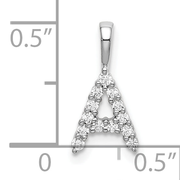 14K Weißgold Anhänger mit Buchstabe A und 0,125 ct. im Labor gezüchteten Diamanten VS/SI+ G+