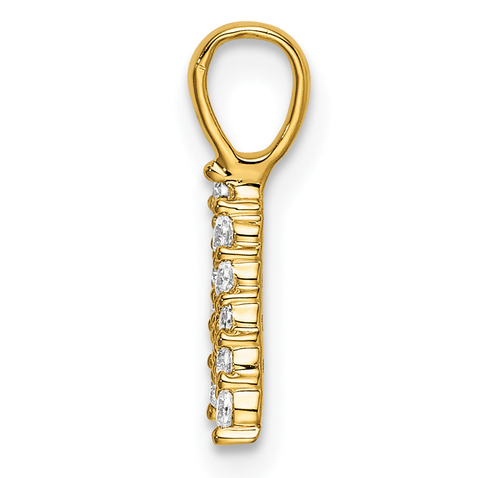 14K Gelbgold 0,125 ct. Laborgezüchteter Diamant VS/SI+ G+ Buchstabe A Initial-Anhänger