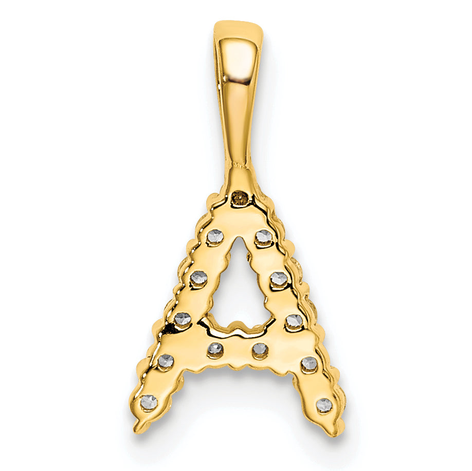 14K Gelbgold 0,125 ct. Laborgezüchteter Diamant VS/SI+ G+ Buchstabe A Initial-Anhänger