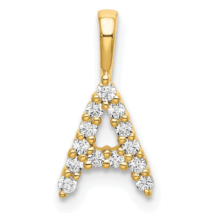 14K Gelbgold 0,125 ct. Laborgezüchteter Diamant VS/SI+ G+ Buchstabe A Initial-Anhänger