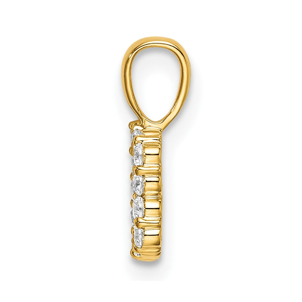 14K Gelbgold Initial-Anhänger Buchstabe B mit 0,125 ct. Laborgezüchtetem Diamant VS/SI+ G+