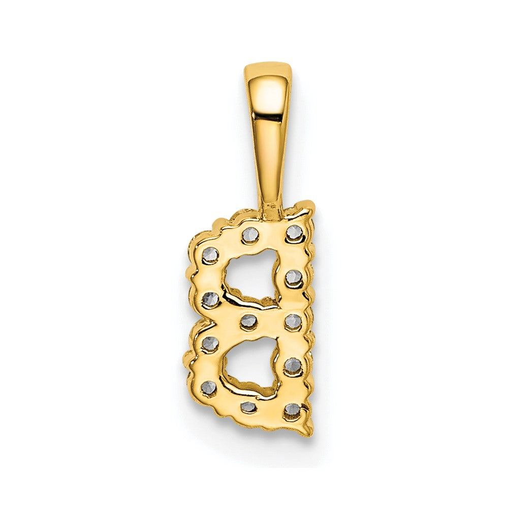 14K Gelbgold Initial-Anhänger Buchstabe B mit 0,125 ct. Laborgezüchtetem Diamant VS/SI+ G+