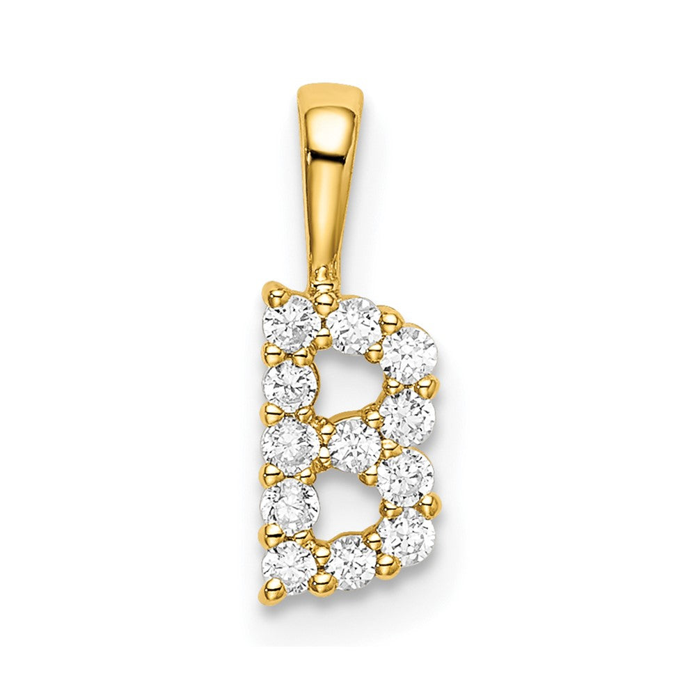 14K Gelbgold Initial-Anhänger Buchstabe B mit 0,125 ct. Laborgezüchtetem Diamant VS/SI+ G+