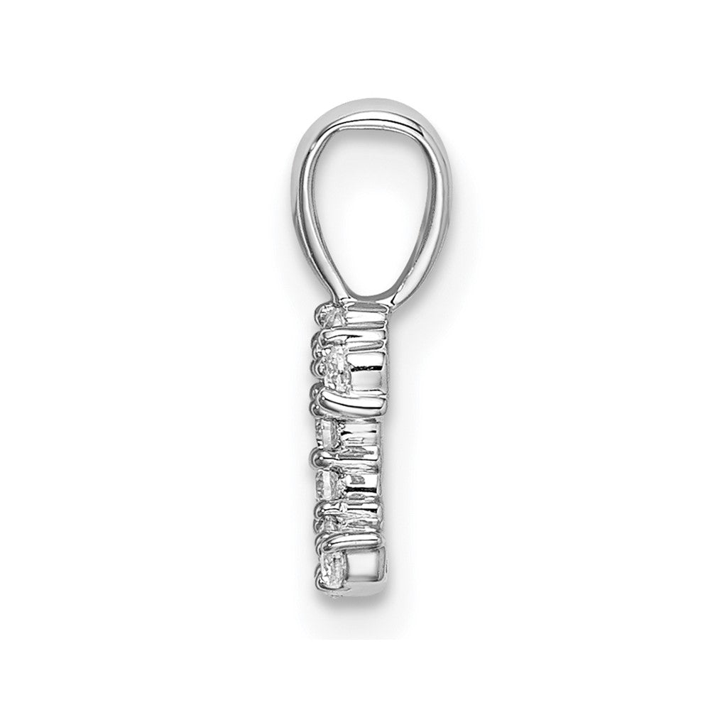 14K Weißgold Initial-Anhänger Buchstabe C mit 0,10 ct. laborgezüchtetem Diamant VS/SI+ G+