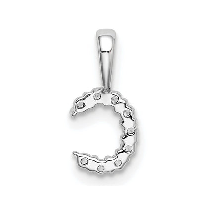 14K Weißgold Initial-Anhänger Buchstabe C mit 0,10 ct. laborgezüchtetem Diamant VS/SI+ G+