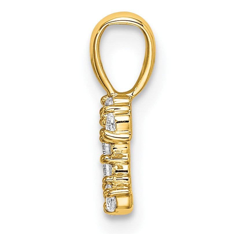 14k Gelbgold 0,10 ct. Im Labor gezüchteter Diamant VS/SI+ G+ Buchstabe C Initial-Anhänger