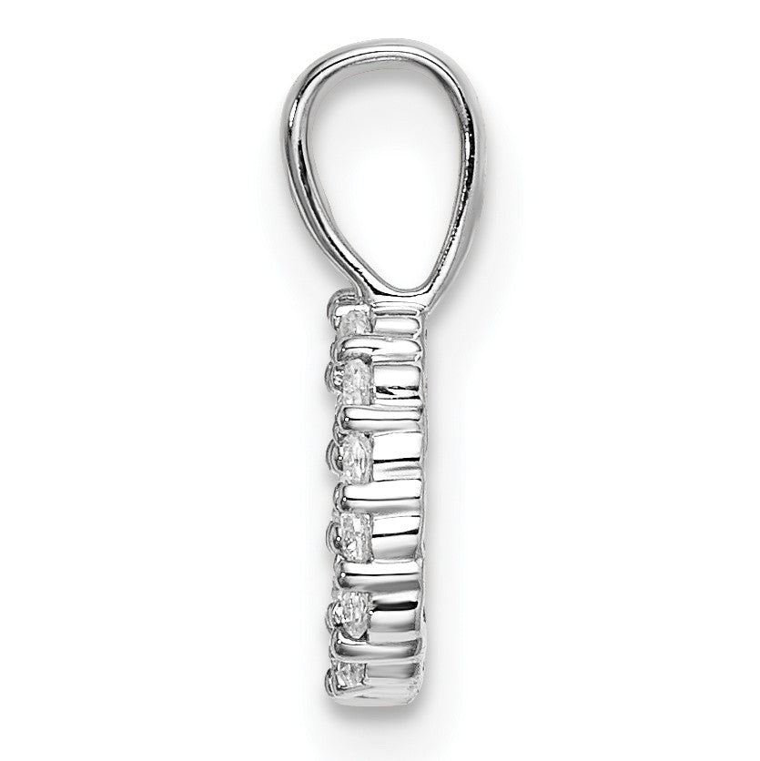 14K Weißgold Initial-Anhänger Buchstabe D mit 0,1 ct. laborgezüchtetem Diamant VS/SI+ G+